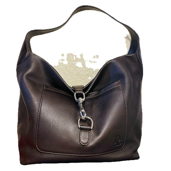 Dooney & Bourke Pebble Gran Dark Brown Leather Shoulder Bag - Picture 1 of 16